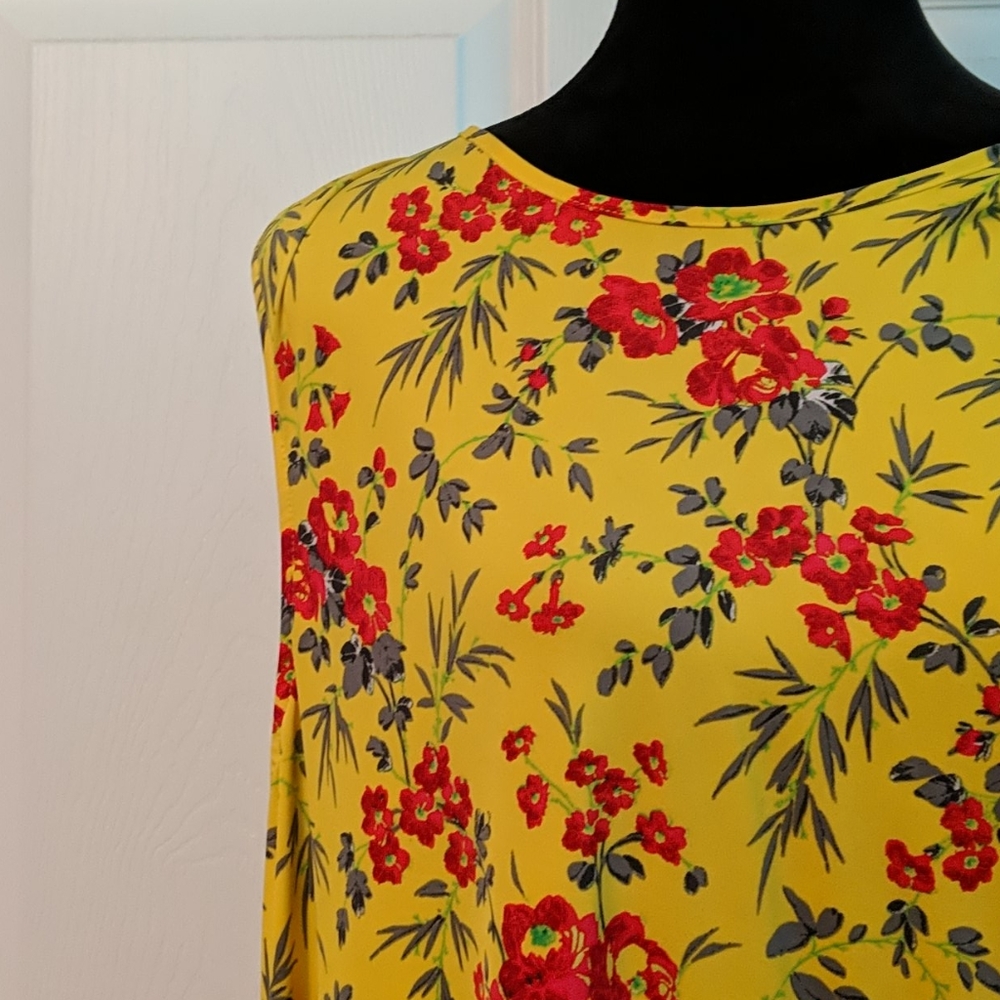 Yellow, floral, ASOS dress